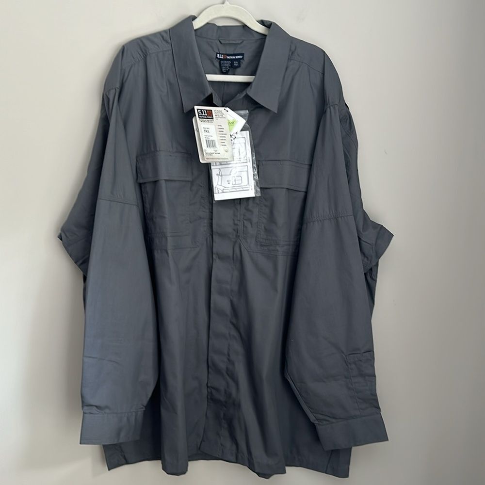 5.11 Tactical Taclite® TDU® Long Sleeve Shirt in Storm Size 3XT NWT